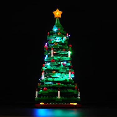 Imagem de BrickBling Luz LED para kit de construção de árvore de Natal Lego, luzes de decoração de Natal compatíveis com Lego 40573, kit de iluminação criativa - não incluído o modelo