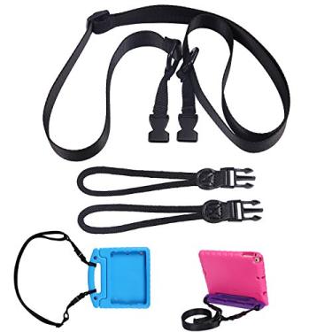 Imagem de Alça de ombro HDE para capa de iPad à prova de choque – alça de transporte ajustável compatível com todas as capas de Apple iPad à prova de choque para crianças – design universal destacável se transforma em um suporte de cabeça de carro