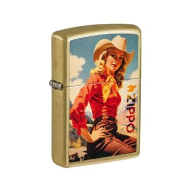 Imagem de Zippo Isqueiro de bolso de latão regular Rancher Design