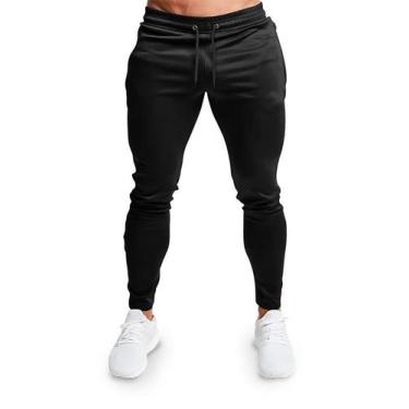 Imagem de Calça Moletom Slim Masculino Adulto Liso - Methodic, M, Preto