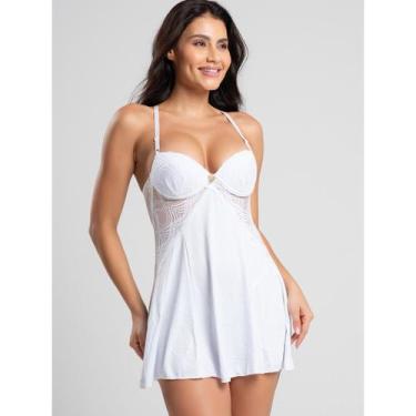 Imagem de Camisola IMI Lingerie Renda e Bojo com Calcinha Em Microfibra Fascine 