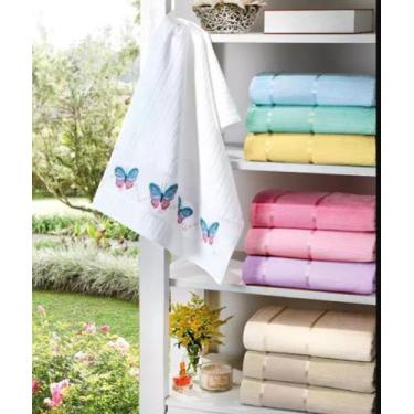 Imagem de Toalha Dohler Bella Aveludada Para Bordar, Amarelo, Banho