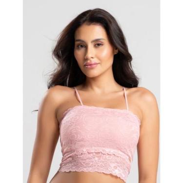 Imagem de Sutiã IMI Lingerie Top Cropped sem Bojo Top Alcinha Em Renda Grey, Ros