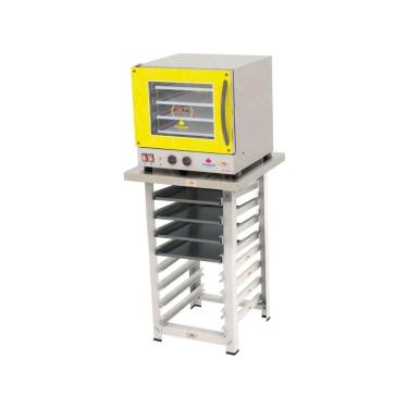 Imagem de Kit - Forno Turbo Prp-004 220v Amarelo + Bancada Mes-004 + 4 Assadeiras - Progás 220v