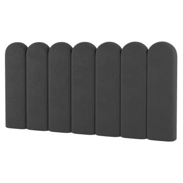 Imagem de Cabeceira Para Cama Box Lana Casal King Size Linho Cinza Painel Estofado Desk Design
