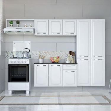 Imagem de Cozinha Compacta Itatiaia Amanda Plus Com 10 Portas 1 Gaveta E 8 Prateleiras 245cm De... Branco Neve