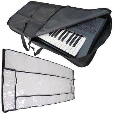 Imagem de Kit Capa Para Teclado 5/8 Para + Capa Cobertura Yamaha Casio - Carbon