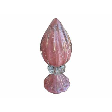 Imagem de Pinha Decorativa Murano Base Rosê Quartz 30cm São Marcos