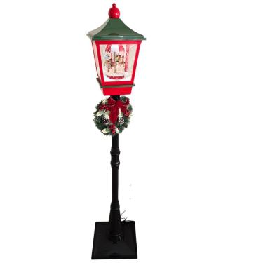 Imagem de Poste Lanterna Natal - Carrossel - Neve - Movimentos - Bivolt 1.85m