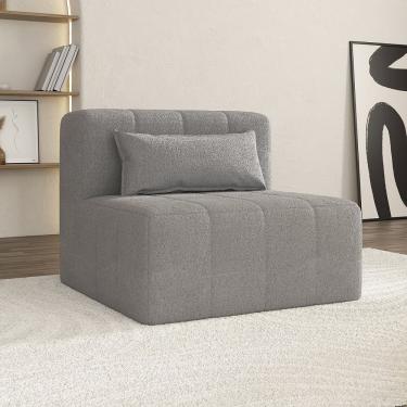 Imagem de Sofá Modular Poltrona Easybox Cabecasa Madeiramadeira Cinza Claro