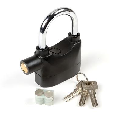 Imagem de Cadeado Antifurto Com Alarme Sonoro 110db Para Portões Casa Bicicleta E Veículos