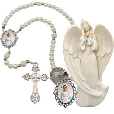 Imagem de Imagem Estatua Nossa senhora das Dores Com Terço de Luxo e Broche Resi