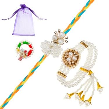 Imagem de Tarini Gallery Conjunto de 2 Rakhi e Lumba para Brother Bhaiya Bhai Bhabhi Raksha Bandhan Thread Roli Chawal Embalagem de Presente, One Size, Plástico, Sem Pedra Preciosa