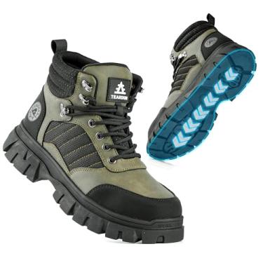 Imagem de TAERDUN Botas Com Biqueira De Aço Para Homens, Calçados Segurança No Trabalho À Prova D'Água, Antiderrapantes, Respiráveis, Confortáveis, Leves, Industriais E Construção, Soldagem Indestrutível