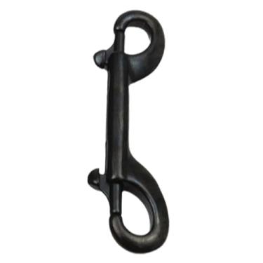 Imagem de Pegciuho Clipe de corrente de gancho de pressão de parafuso de ponta dupla, fecho de fivela de metal marinho para prender coleira de cachorro agrícola, 90 Mm Preto