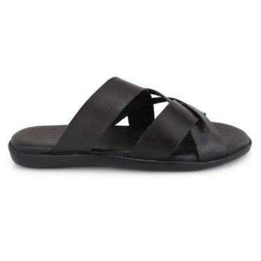 Imagem de Chinelo Couro Masculino Sandália Tiras Confortável Franciscano Casual 