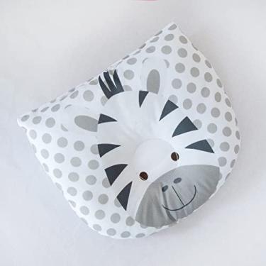 Imagem de Travesseiro Anatômico Bebê, Apoio de Cabeça com Estampas de Animais, 25x22cm, Fibra de Silicone (ZEBRA)