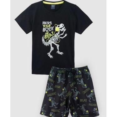 Imagem de Conjunto Menino Infantil 100% algodão C/ short estampado + camisa de m