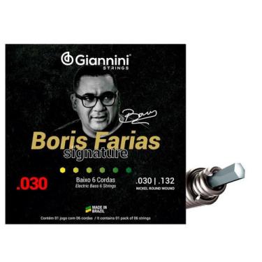 Imagem de Encordoamento p/ baixo giannini 6 cordas 030 boris faria ssbnbf