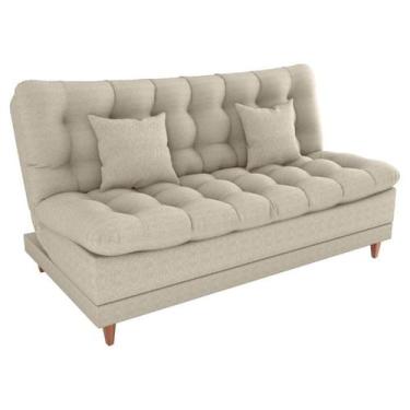 Imagem de Sofa Cama 2 Lugares 185 cm Duda Tecido Pompeia G504 Bege Milani Store,