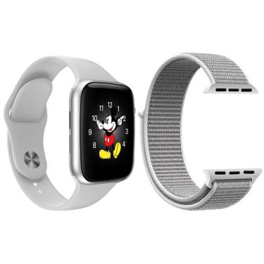 Imagem de Kit 1 Relógio Inteligente Smartwatch Ld5 Branco Android Ios + 1 Pulseira Extra Nylon Branco