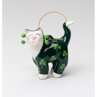 Imagem de Cosmos Gifts 56554 Gato com Ornamento de Trevo, Verde