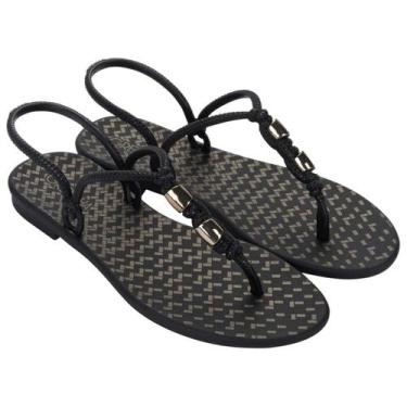 Imagem de Sandália Preto Tiras Trançadas Grendha, Preto, 38