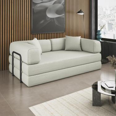 Imagem de Sofá Cama Colchão De Espuma à Vácuo Compactair Sala Balaqui Bege