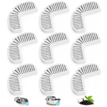 Imagem de Filtros de fonte de água para gatos, pacote com 9 filtros de substituição para fontes de cerâmica e aço inoxidável, dispensador automático de água para cães (pacote com 9)