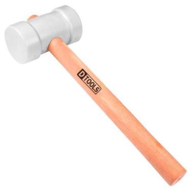 Imagem de Martelo Borracha Branco 60mm Cabo Madeira - Ideal para Calibrar Pneus 