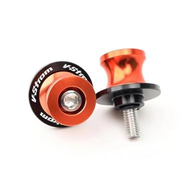 Imagem de jininshengxindianzi Compatible With Suzuki V-Strom 250 1050 XT VStrom 650 VStrom 800DE DL650 DL1000 Motorcycle 8MM Swingarm Spools Slider Stand Screws Protector(Orange)