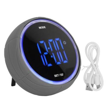 Imagem de Multifuncional Timer Kitchen Baking Timer com Cool Luz Ambiente 1000MAH recarregável Estudante LED Temporizador de tela grande (Cinza)