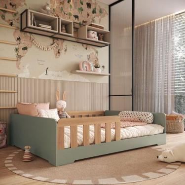 Imagem de Cama Infantil Montessoriana Casal em MDF Tony Mobikasa, Verti/Freijo