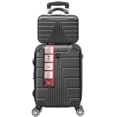 Imagem de Kit Mala De Viagem Bordo PP 8kg e Frasqueira P Luxo Tripx, Grafite
