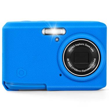 Imagem de Capa de silicone macio compatível com câmera digital Kodak PIXPRO FZ45, capa de silicone de couro de grão superior (azul)