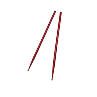 Imagem de menolana 2 peças baquetas profissionais para crianças e adultos, baquetas de madeira leves com suave para instrumento musical de jazz e percussão, 5a Vermelho