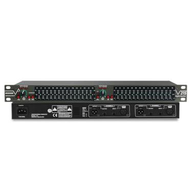 Imagem de MIZISNR Equalizador gráfico estéreo de 15 bandas para áudio doméstico, equalizador profissional de DJ de canal duplo, redução de ruído, montagem em rack 1U (EQ-215)