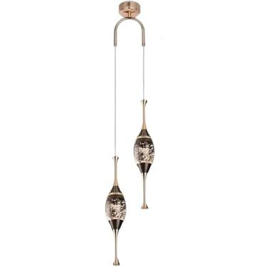 Imagem de Luz Pendente De Vidro Bolha Led Moderna Lustre Linear Longo Para Entrada De Escada De Entrada 2 Luzes Lâmpada De Teto De Meados Do Século Preto Dourado Para Cozinha, Long, 2 lights