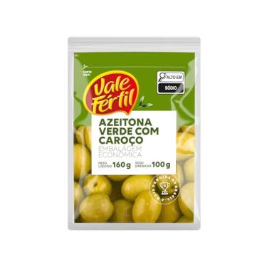 Imagem de Vale Fértil Azeitona Verde Em Conserva Com Caroço Pacote 100G