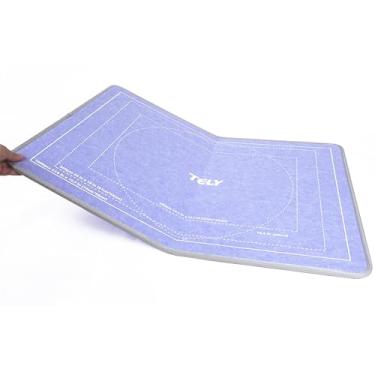 Imagem de TELY Quadro de quebra-cabeça dobrável – feltro rígido resistente, superfície antiderrapante, portátil e leve, cabe até 1000 peças, tapete de quebra-cabeça lavanda para mesa, colo ou suporte de