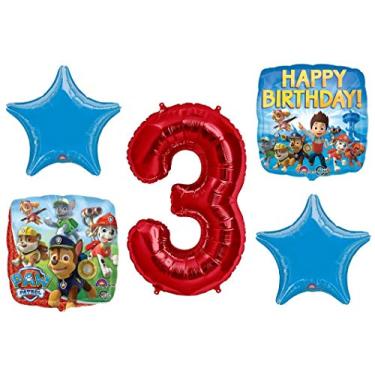Imagem de PAW Patrol 3rd Birthday Balloon Bouquet 5pc by Amscan