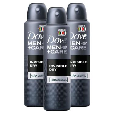 Imagem de Desodorante Dove Men + Care Invisible Dry Aerosol Antitranspirante 89g  Kit com três unidades
