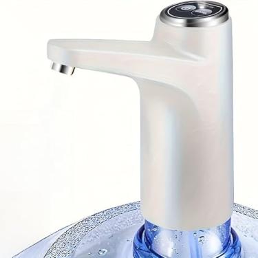 Imagem de Distribuidor de bomba elétrica garrafa de água galão auto recarregável USB(Branco)