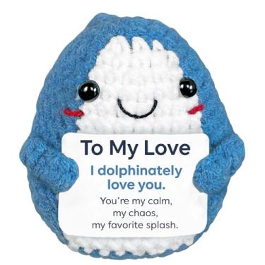 Imagem de Krinisou Presentes de golfinho I Love You para ele, presentes de aniversário fofos para homens, mulheres, namorada, namorado, esposa, marido, casal, romântico para o meu amor, animais positivos