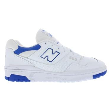 Imagem de New Balance 550 Tênis masculino, branco/cobalto/neblina de verão, tamanho 46, Branco, azul, 44