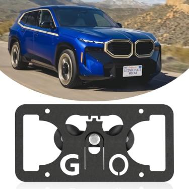 Imagem de Moldura frontal sem furadeira compatível com BMW XM 2023-2025 Suporte de montagem de grade de placa de carro antifurto Capas de etiqueta de carro à prova de ferrugem, acessórios de carro à prova de