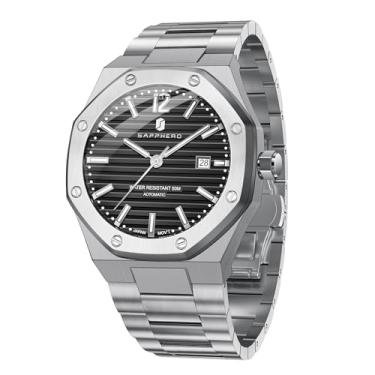 Imagem de Relógios masculinos automáticos, mecânicos, de aço inoxidável, 50 m, à prova d'água, luminoso, data, clássico, luxuoso, para negócios, vestido de pulso, presentes elegantes para homens, Pulseira