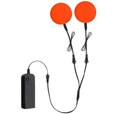 Imagem de jose2015 Painel EL redondo de olhos de LED para cosplay, pode ser cortado e painel eletroluminescente DIY para decorações de máscaras de festa de cosplay (vermelho 50 mm)