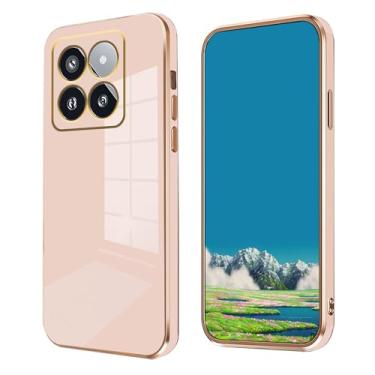 Imagem de Anlalish Capa de silicone compatível com Xiaomi 14T Pro, à prova de choque, capa para celular Xiaomi 14T Pro, revestimento fino, capa de proteção fofa (rosa)