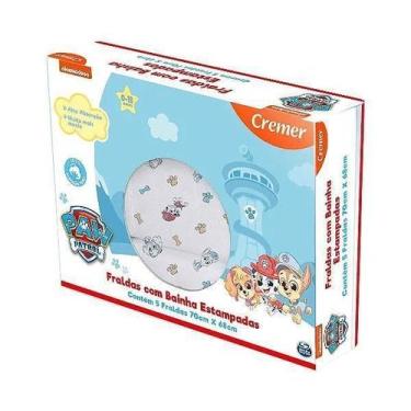 Imagem de Caixa Com 5 Fralda Patrulha Canina 70X68 Cremer Com Bainha